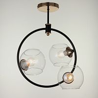 Люстра потолочная трехрожковая 220В Е27 Черно-золотой картинка 